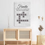 3591CGE3 familie wo das leben beginnt und die liebe niemals endet  personalisierte leinwand fur die familie mit kreuzwortratsel design