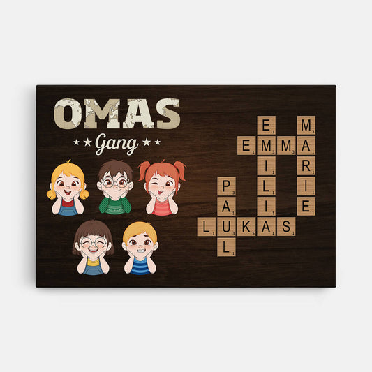 3597CGE1 omas mamas gang personalisierte leinwand fur mama oma mit kreuzwortratsel design 3957c