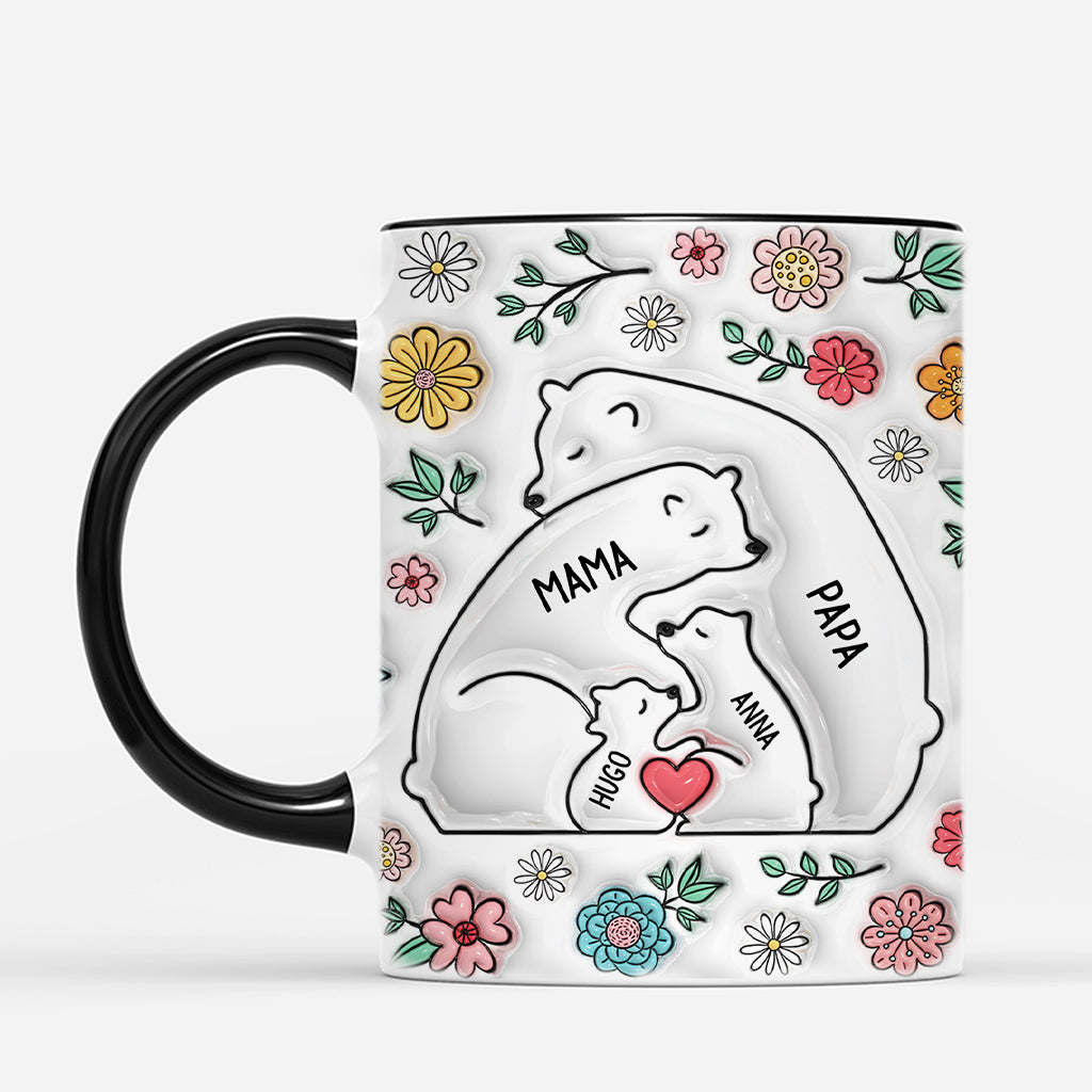 3603MGE3 barenfamilie  personalisierte tasse mit 3d inflated effekt fur die familie