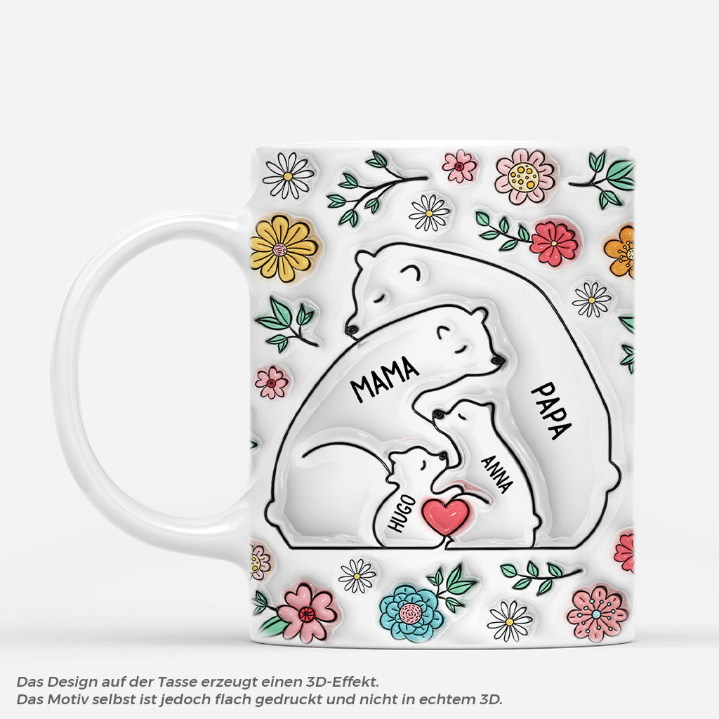 3603MGE4 barenfamilie  personalisierte tasse mit 3d inflated effekt fur die familie