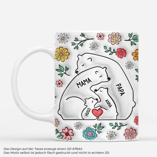 3603MGE4 barenfamilie  personalisierte tasse mit 3d inflated effekt fur die familie