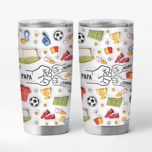 3608TGE1 3d druck effekt papa kinder fussball personalisierter thermobecher 590ml papa 3608T5I5B