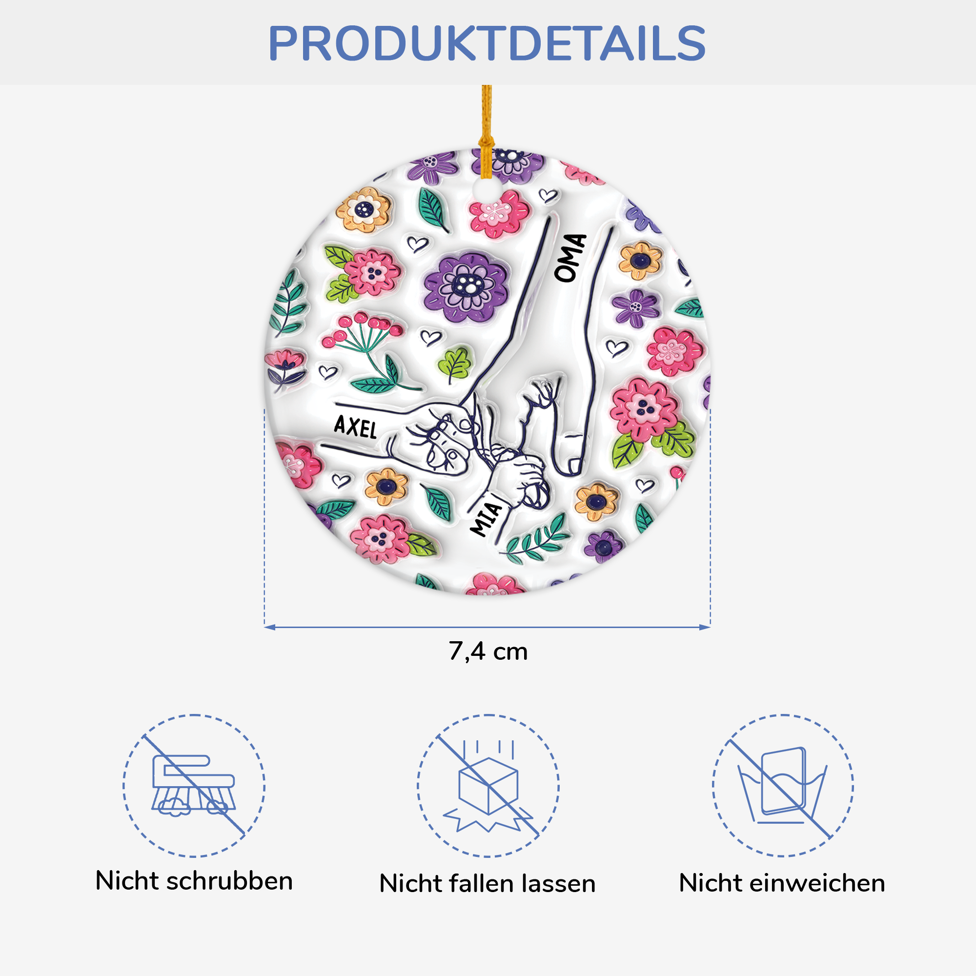 3644OGE3 3d druck effekt mama kinder lila blumen personalisierte keramik ornamente_ mama 3644O8T5A