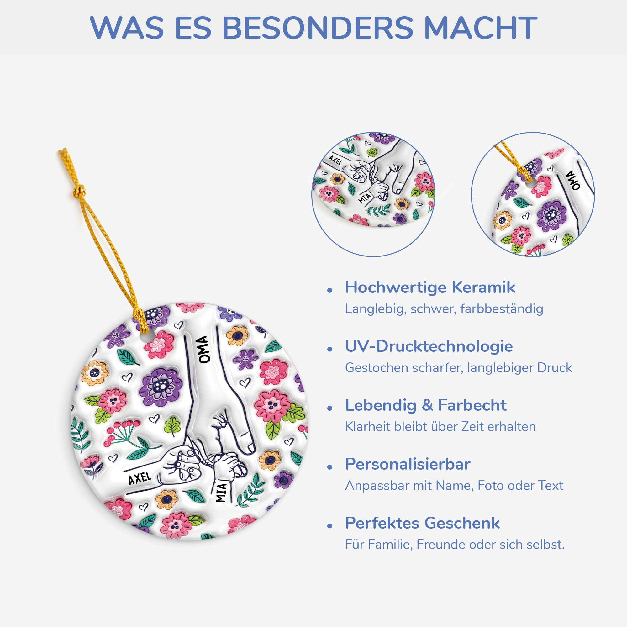 3644OGE4 3d druck effekt mama kinder lila blumen personalisierte keramik ornamente_ mama 3644O8T5A