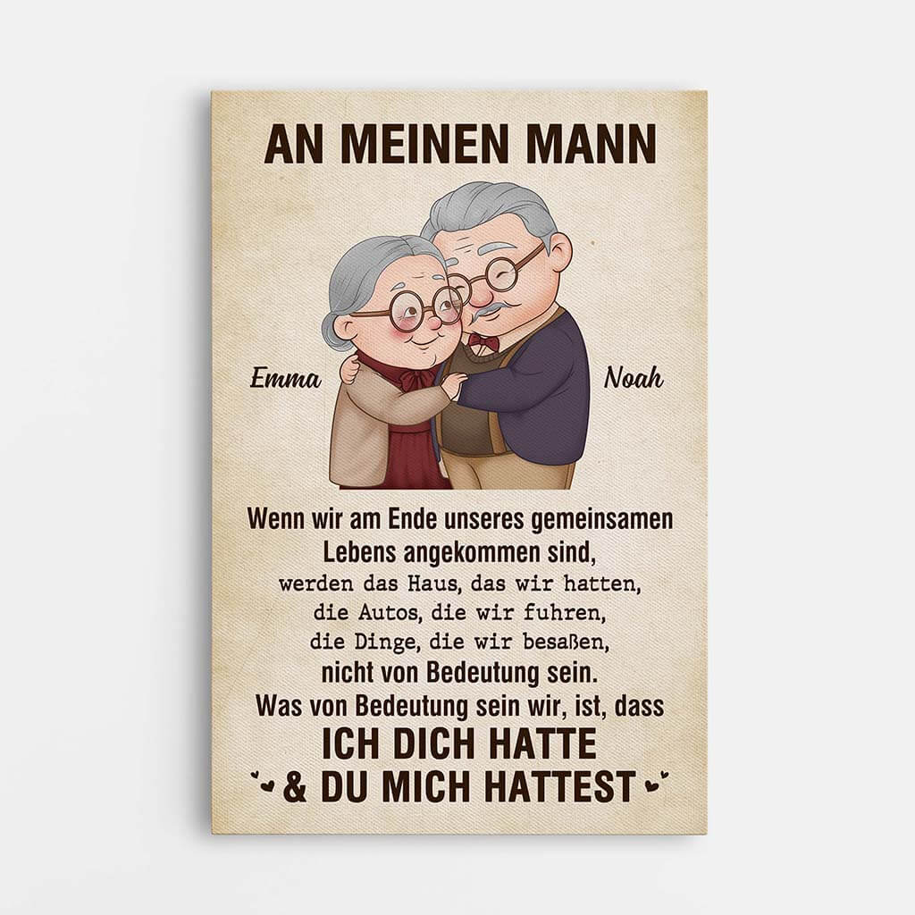 An Meine Frau/Meinen Mann - Personalisiertes Geschenk | Romantische Leinwand für Paare