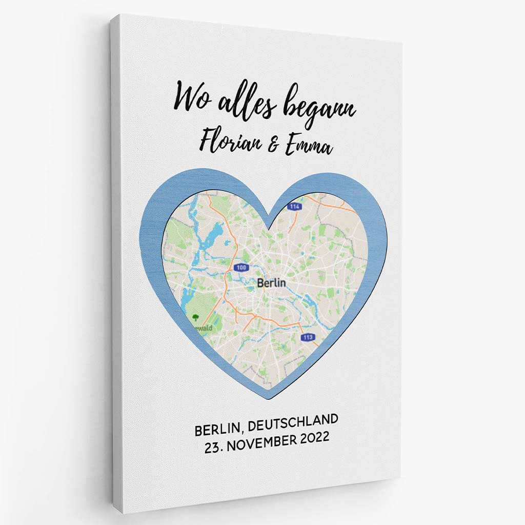 3681CGE2 wo alles begann karten  perrsonalisierte leinwand fur paare zum jahrestag