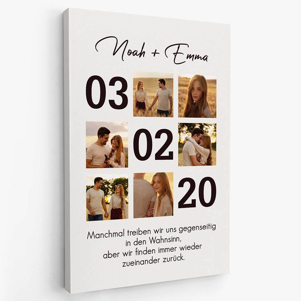3682CGE2 manchmal treiben wir uns gegenseitig in den wahnsinn aber wir finden immer wieder zueinander zuruck  perrsonalisierte leinwand fur paare zum jahrestag mit foto
