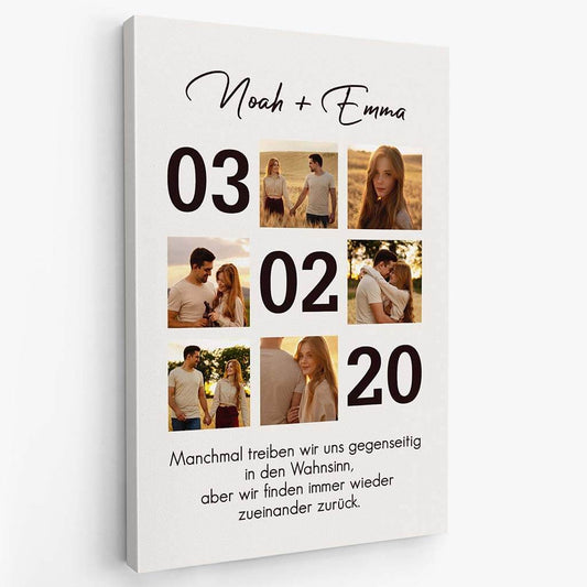 3682CGE2 manchmal treiben wir uns gegenseitig in den wahnsinn aber wir finden immer wieder zueinander zuruck  perrsonalisierte leinwand fur paare zum jahrestag mit foto