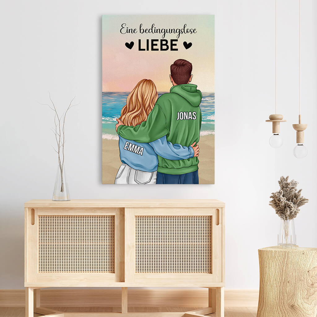 3694CGE3 eine bedingungslose liebe  personalisierte leinwand fur paare