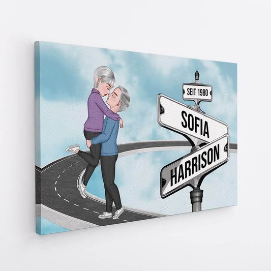 3699CGE2 vintage strassenschild  personalisierte leinwand fur paare zum jahrestag