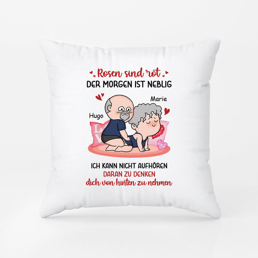 3703PGE2 rosen sind rot der morgen ist neblig  lustiges kissen fur paare personalisiert