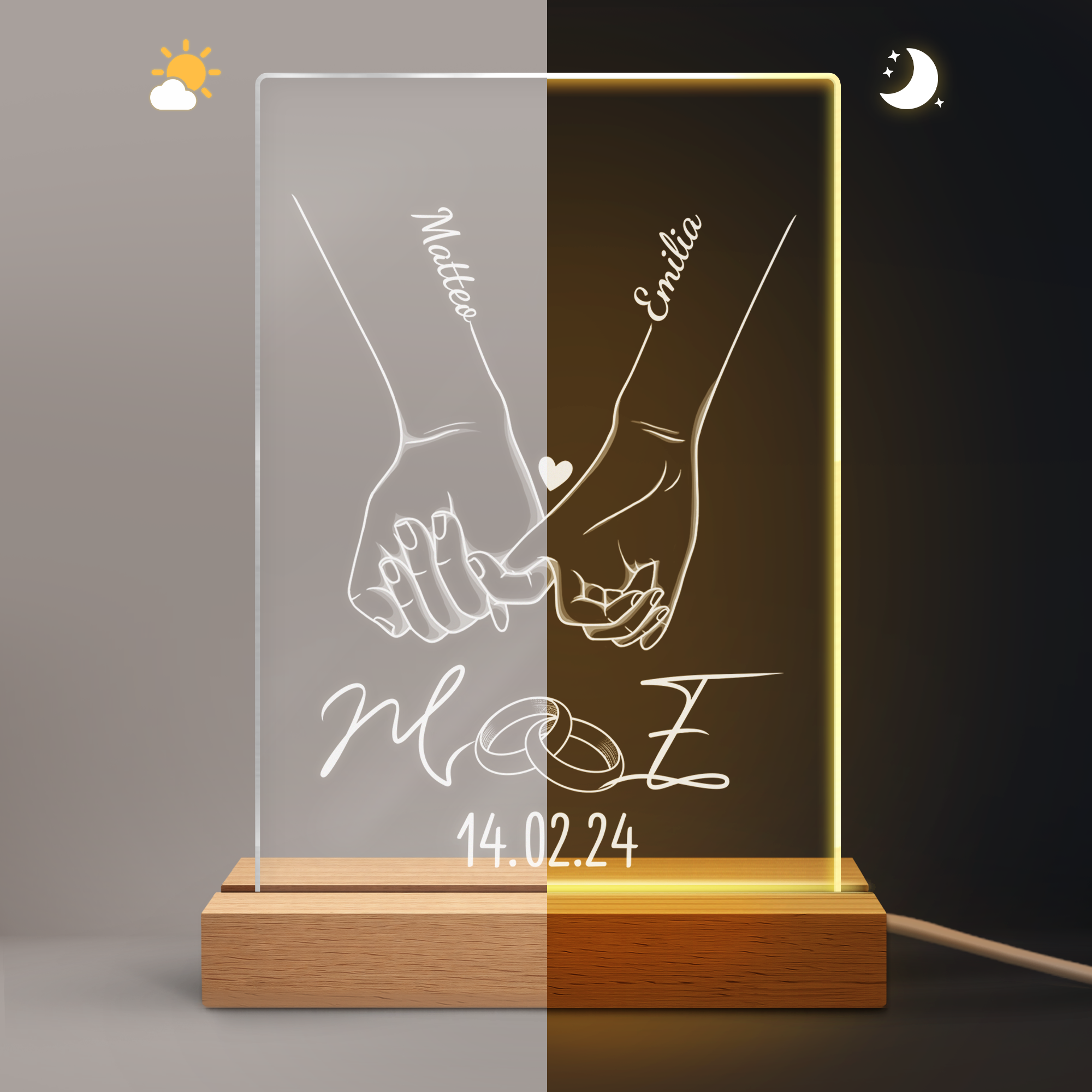 3705LGE2 unser datum personalisierte geschenke jahrestag_  nachtlicht_ paar 3705lsf0g