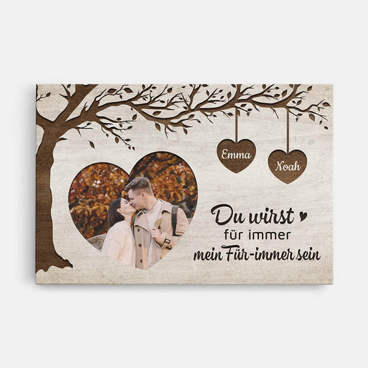 3712CGE1 du wirst fur immer mein fur immer sein  personalisierte leinwand mit foto fur paare