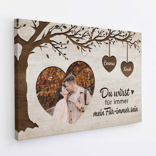 3712CGE2 du wirst fur immer mein fur immer sein  personalisierte leinwand mit foto fur paare