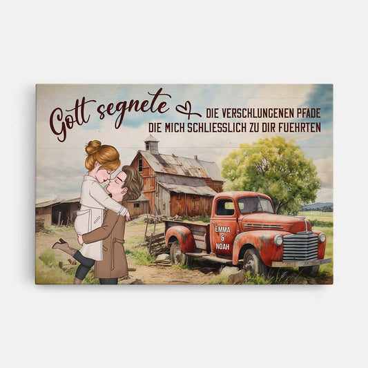 3730CGE1 gott segnete die verschlungenen pfade die mich schliesslich zu dir fuhrten  romantische leinwand fur paare personalisiert