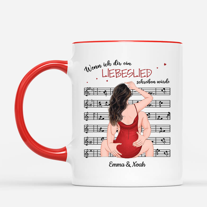3731MGE2 wenn ich dir ein liebeslied schreiben wurde  personalisierte tasse fur paare lustig