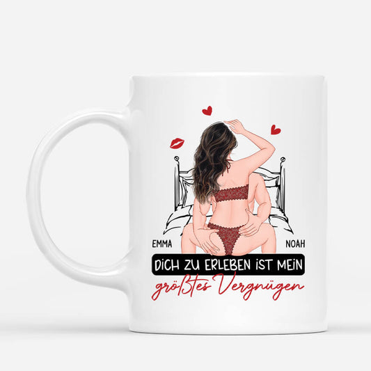 3733MGE1 dich zu erleben ist mein grosstes vergnugen  personalisierte tasse fur paare lustig