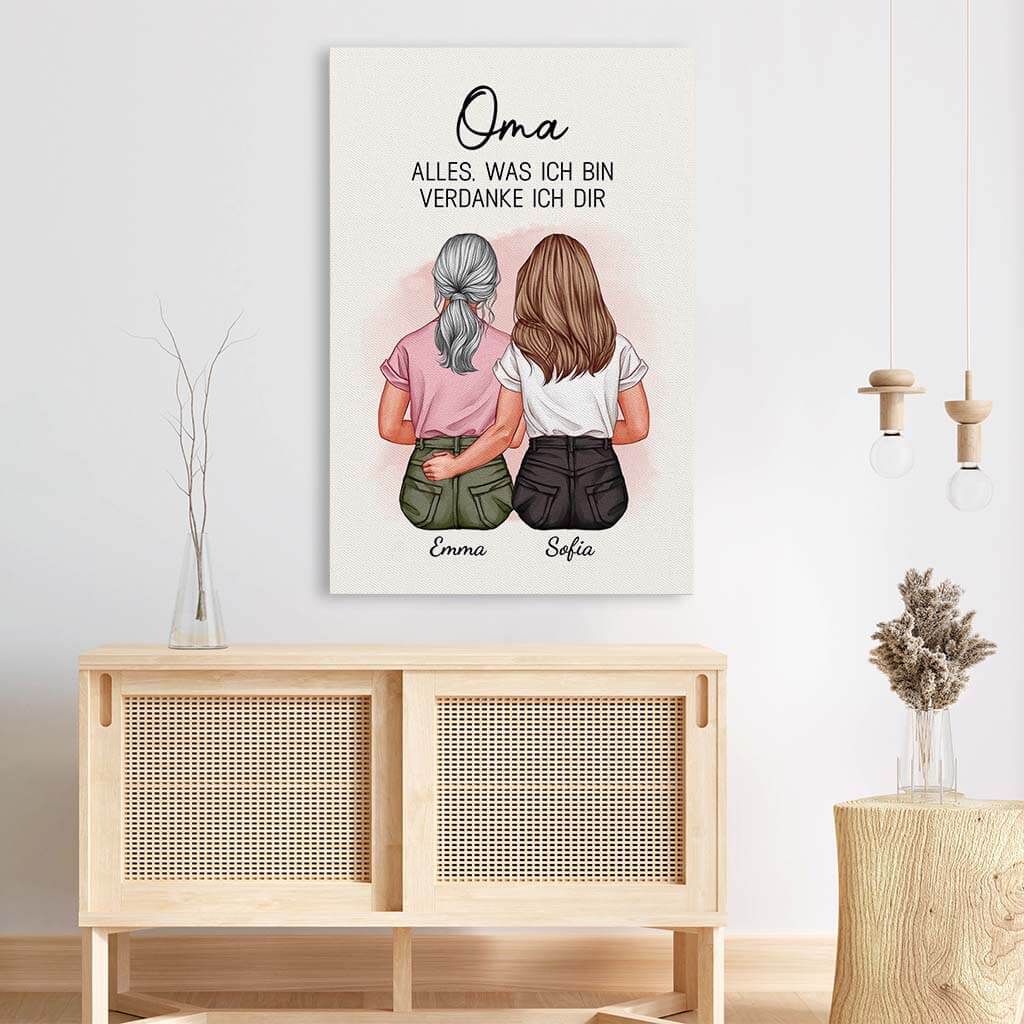3757CGE3 alles was ich bin verdanke ich dir  personalisierte leinwand fur omas 3757CTE5A