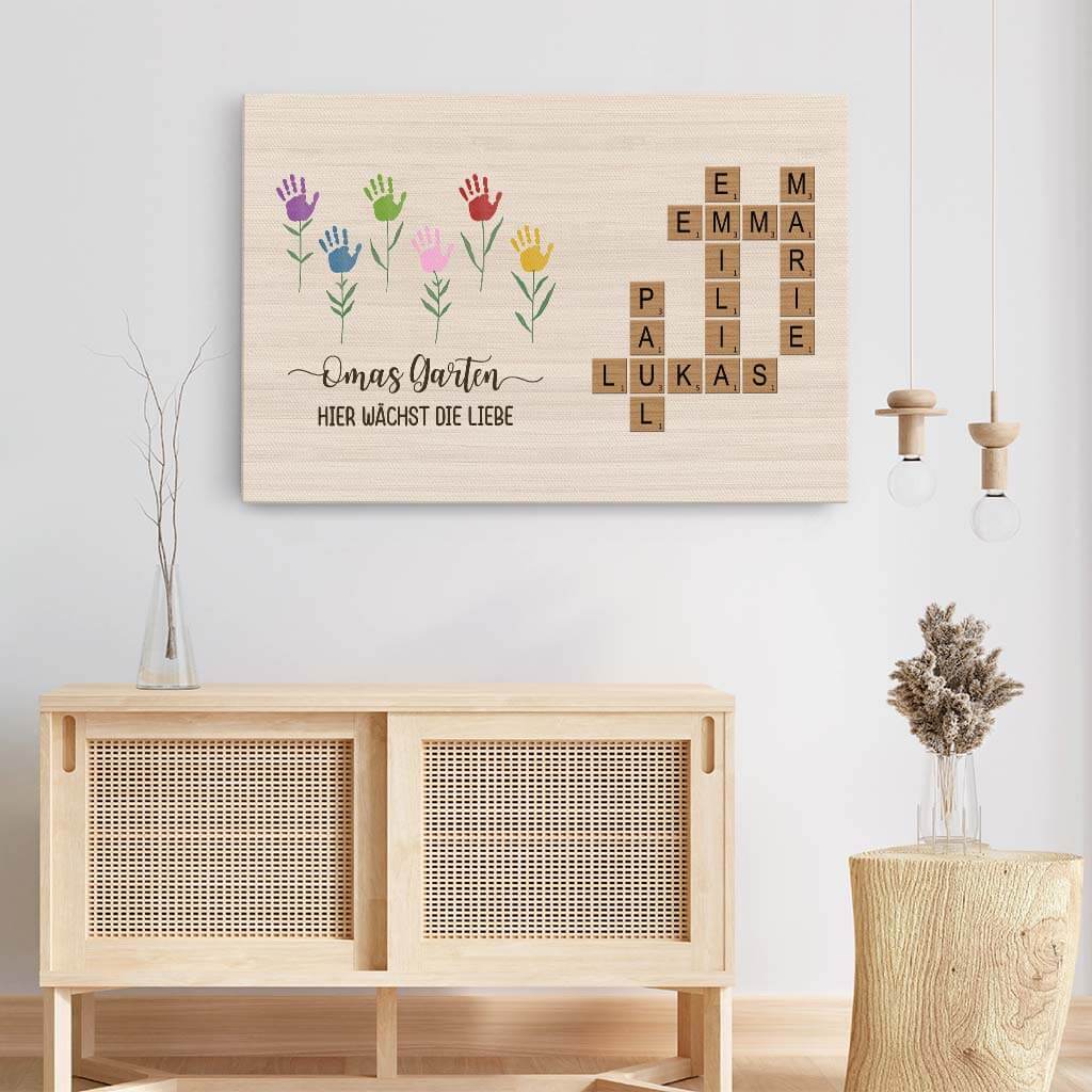3778CGE3 omas garten hier wachst liebe kreuzwortratsel  personalisierte leinwand fur omas 3778CTE5A