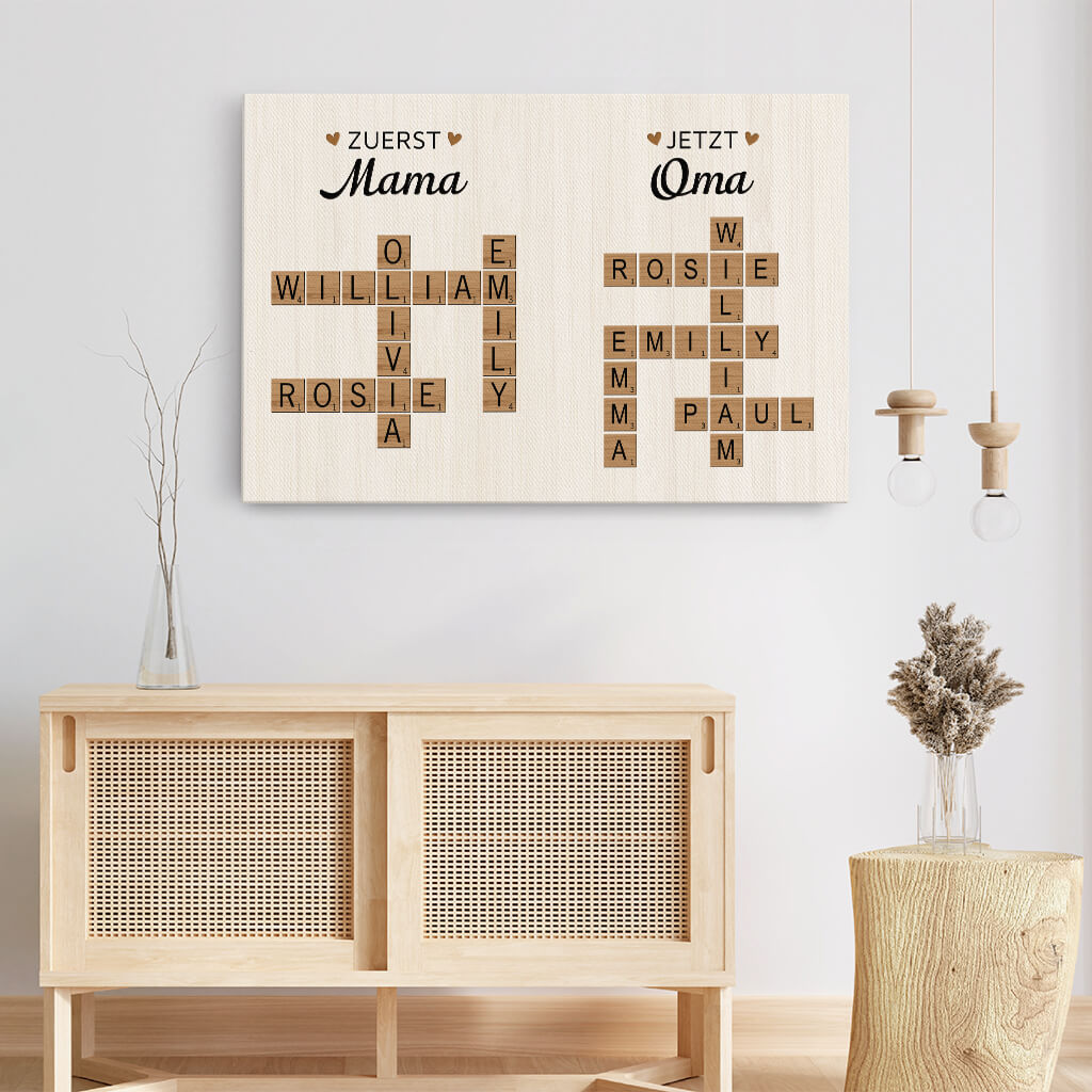 3800CGE3 zuerst mama jetzt oma kreuzwortratsel  personalisierte leinwand fur omas 3800C_81b32389 908c 43ae 8466 db4122e0f9b7