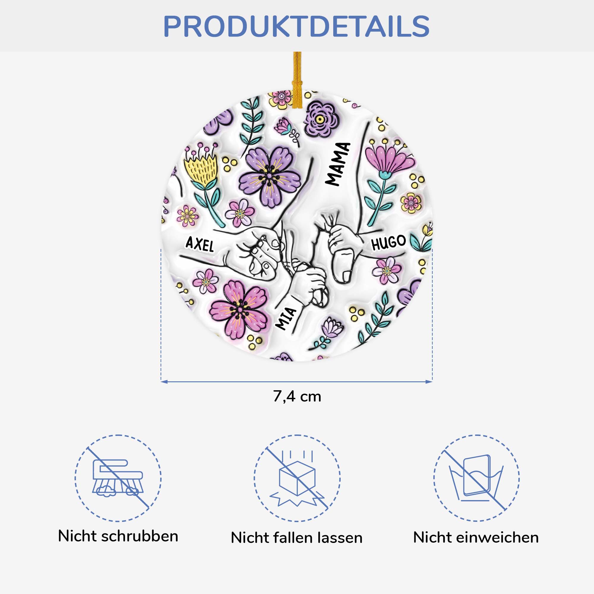 3822OGE3 3d druck effekt oma und enkelkinder personalisierte keramik ornamente oma 3822O6O5A