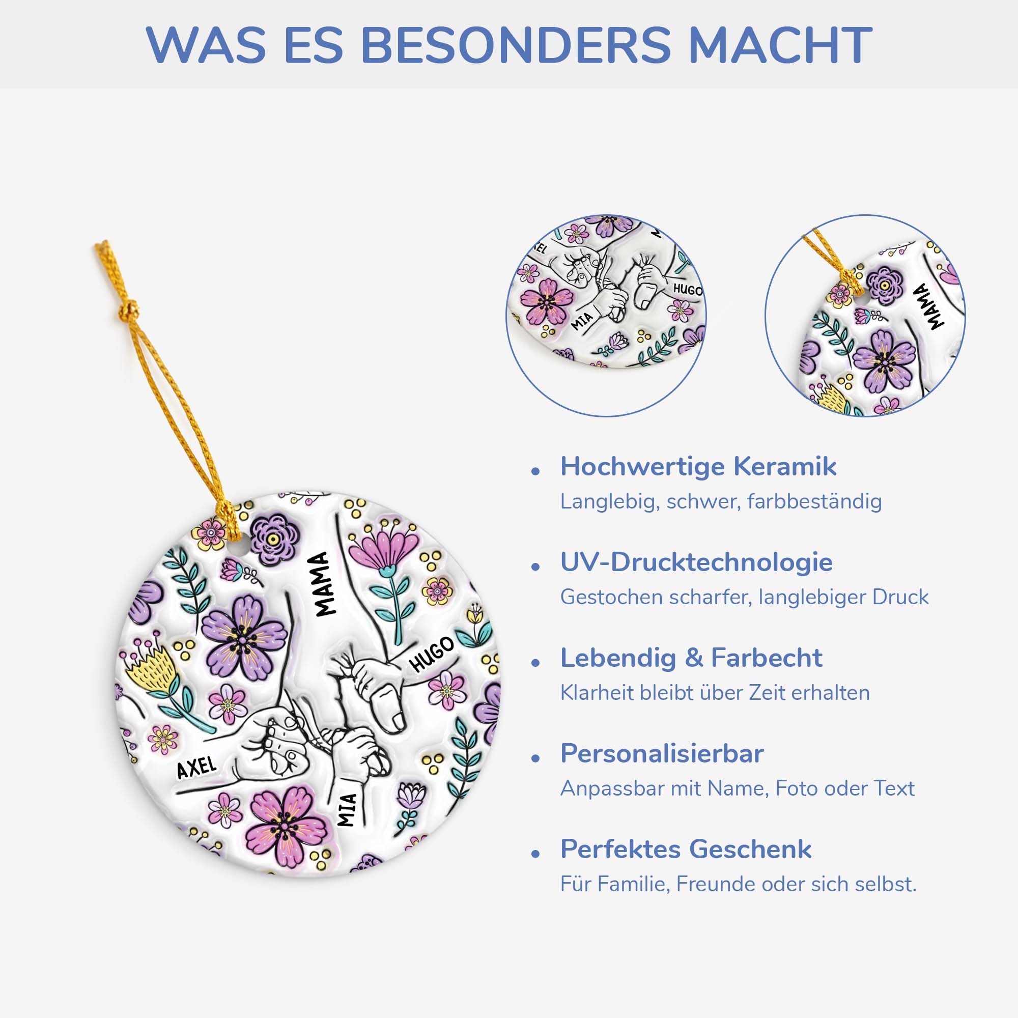 3822OGE4 3d druck effekt oma und enkelkinder personalisierte keramik ornamente oma 3822O6O5A