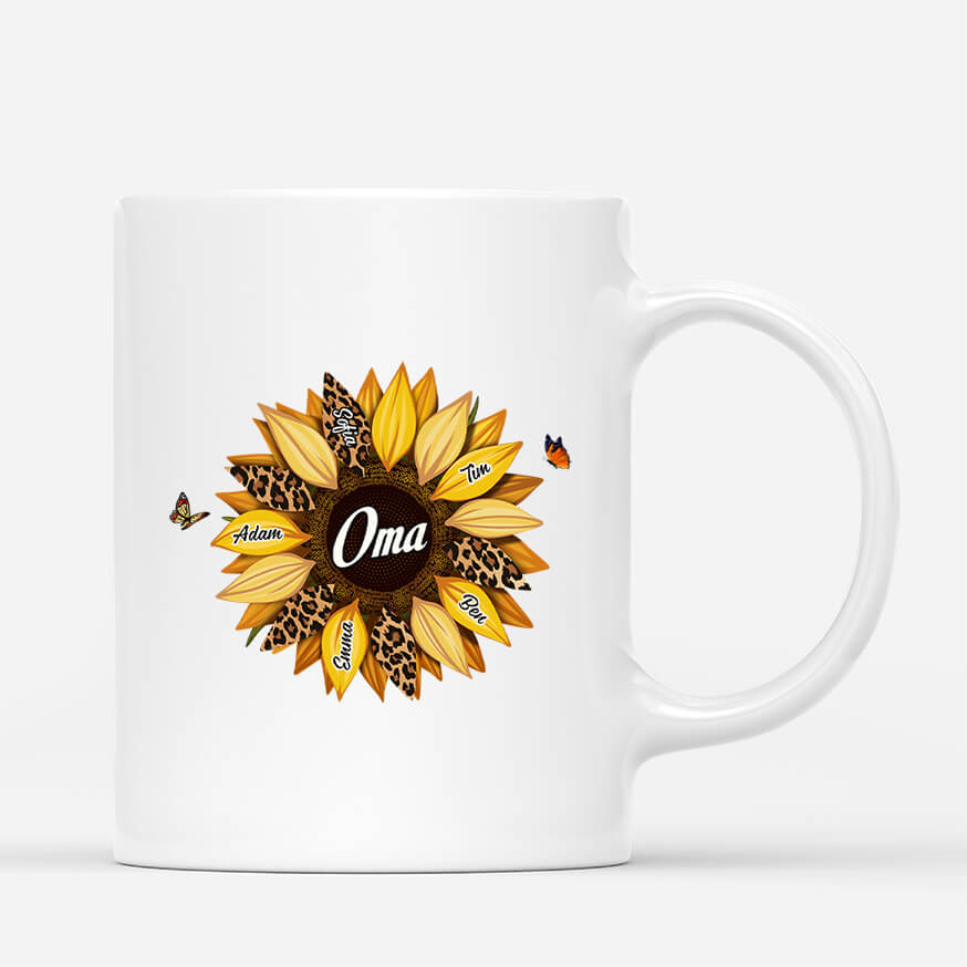 3827MGE3 sonnenblume fur oma mama  personalisierte tasse fur frauen 3827M5E3A