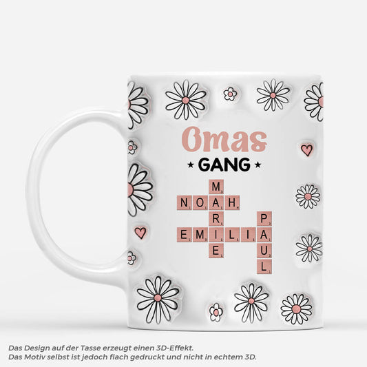 3848MGE1 3DInflatedEffektOmasMamasBandeKreuzwortratsel PersonalisiertesGeschenkTassefurFrauen