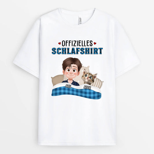 3851AGE1 offizielles schlafshirt cartoon personalisiertes t shirt fur katzenliebhaber 3851A6M0D