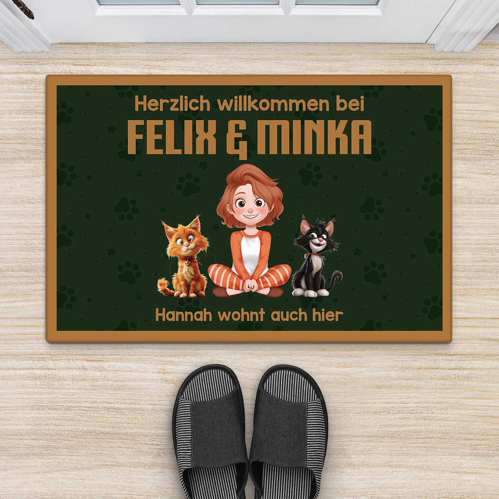 3859DGE2 herzlich willkommen bei lustige fussmatte fur katzenliebhaber personalisiert 3859D5I0D_40280682 f388 4888 bbb5 c0cc632f325b