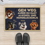 3871DGE2 lustiger spruch uber alkohol und hundeleckerlis personalisierte fussmatte fur hundebesitzer 3871DTT5C