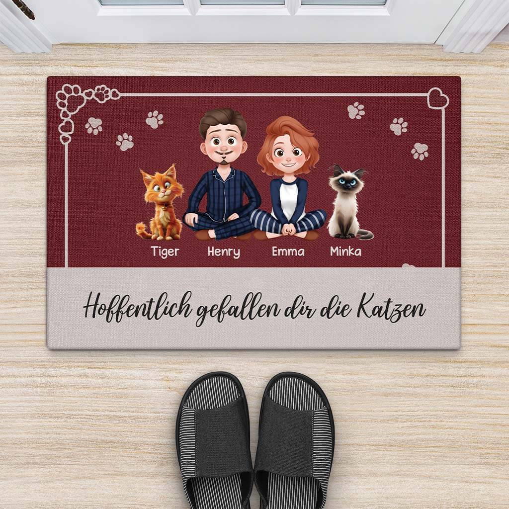 3914DGE2 hoffentlich gefallen dir die katzen fussmatte katzen personalisiert fur paare 3914DTM0D