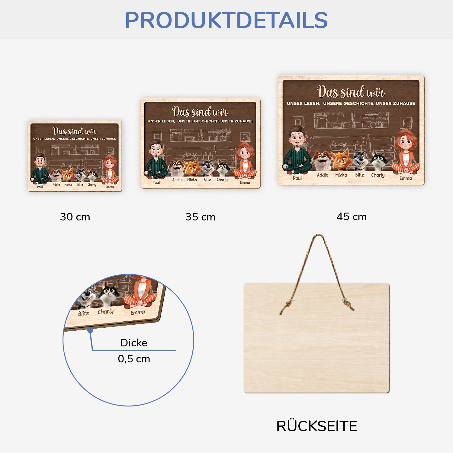 3915QGE3 unser zuhause holzschild personalisiert_ paar haustier 3915QTN0D