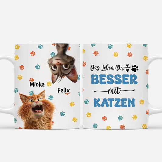 3937MGE1 das leben ist besser mit katzen personalisierte tasse fur katzenliebhaber 3937MTT5C