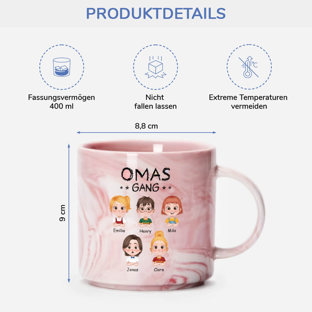 3943MGE3 cartoon buntstifte omas mamas gang personalisierte marmor tasse fur omas mamas 3943M5T0A