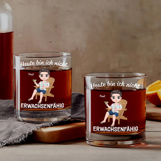 3945IGE3 heute bin ich nicht erwachsenfahig lustiges whiskyglas fur frauen mit gesicht personalisiert 3945I