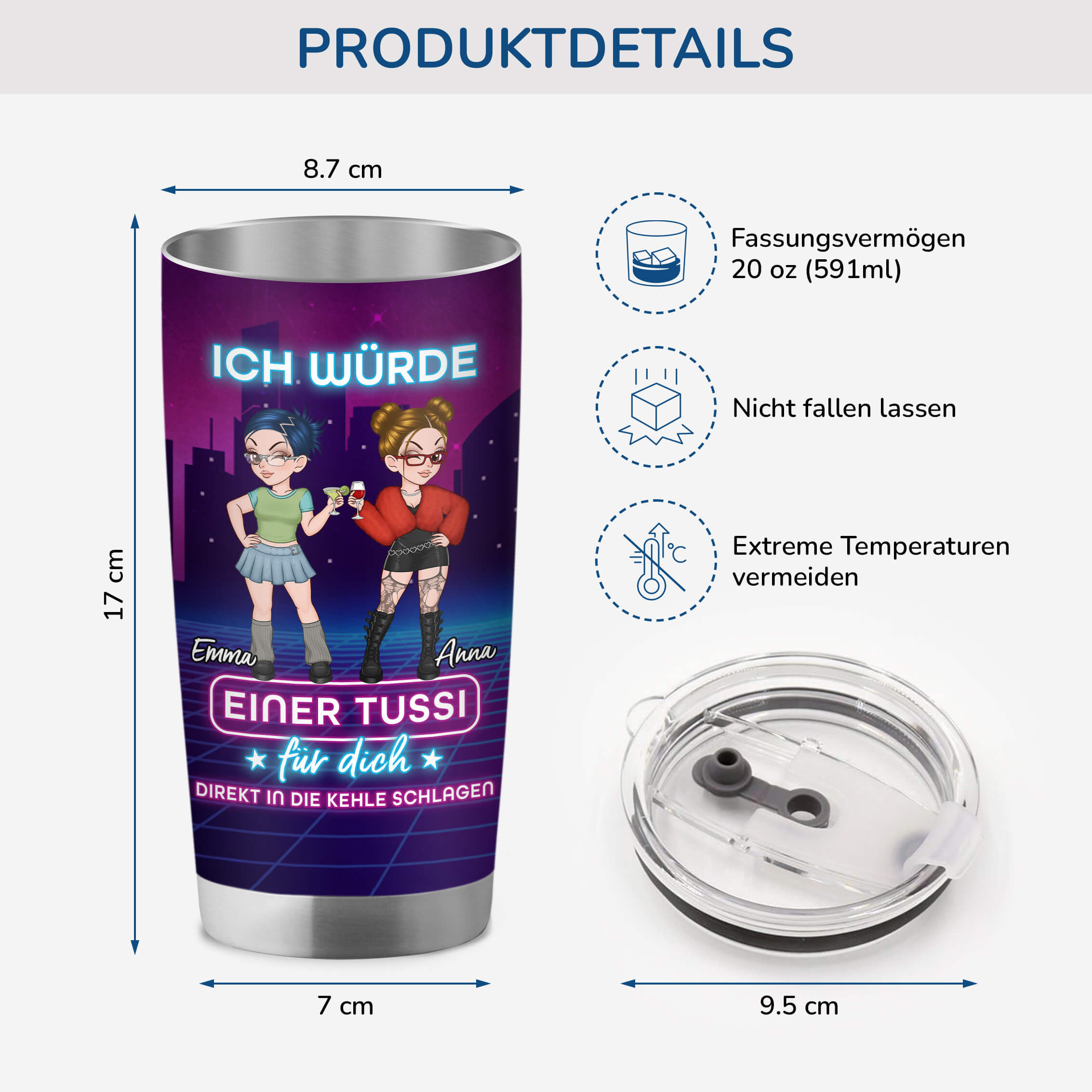 3949TGE3 freundschaft spruch kurz personalisierter thermobecher 20oz fur freunde 3949T3H0F