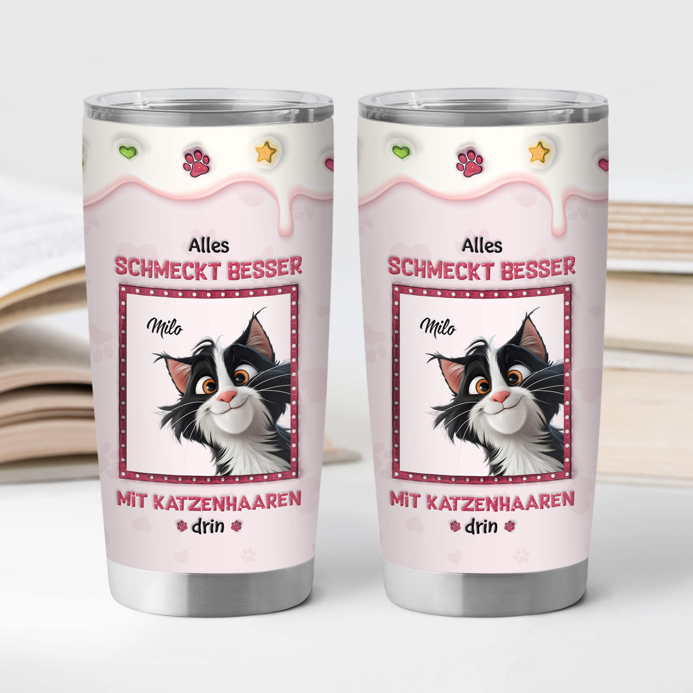 3963TGE2 alles schmeckt besser mit katzenhaaren drin _ personalisierter thermobecher 20oz fur katzenliebhaber 3963T5M5D