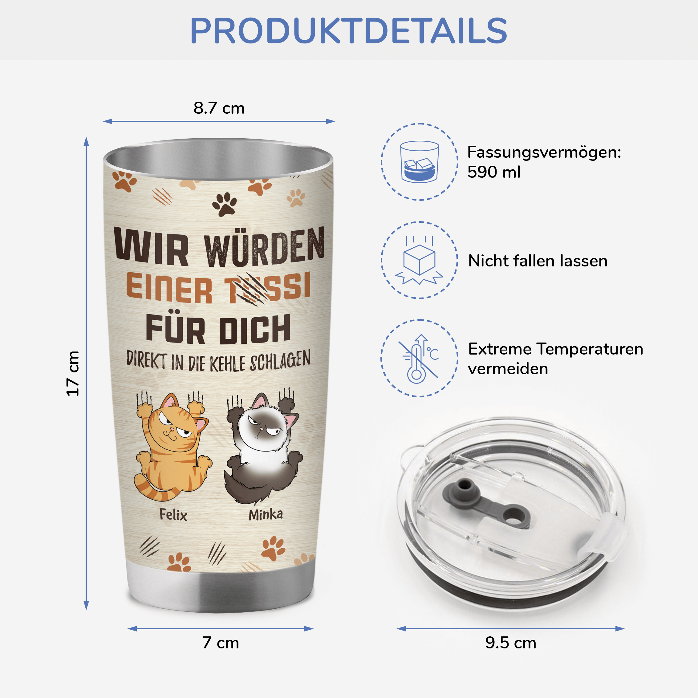 3967TGE3 ich wurde einer tussi fur dich die kehle zerkratzen _ lustiger thermobecher 20oz fur katzenliebhaber personalisiert 3967TKN3D