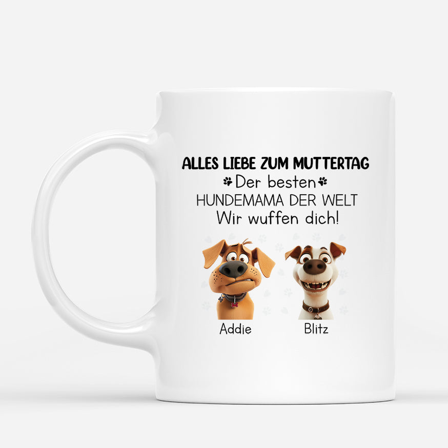 3969MGE1 alles liebe zum muttertag hundemama personalisierte hunde tasse 3969M8T5C