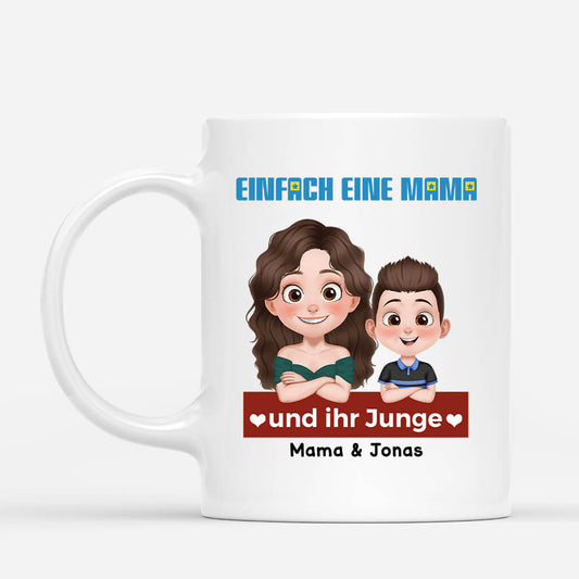 4000MGE1 einfach eine mama und ihr junge personalisierte tasse fur mamas cartoon 4000M3I0A