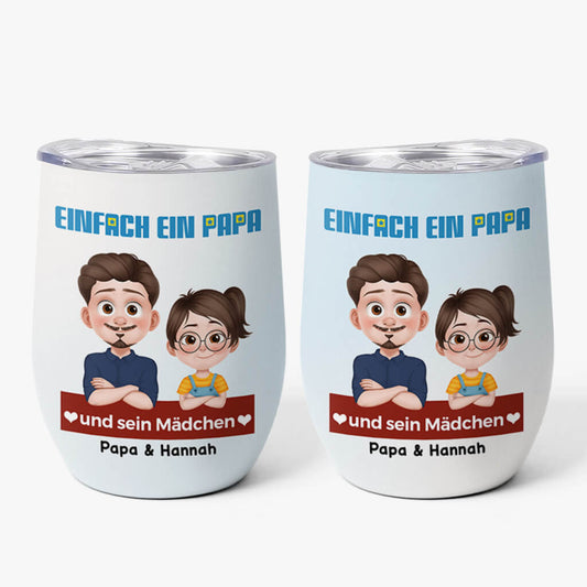 4000TGE1 einfach ein papa und sein madchen personalisierter weinbecher fur papas cartoon 4000T3I0B
