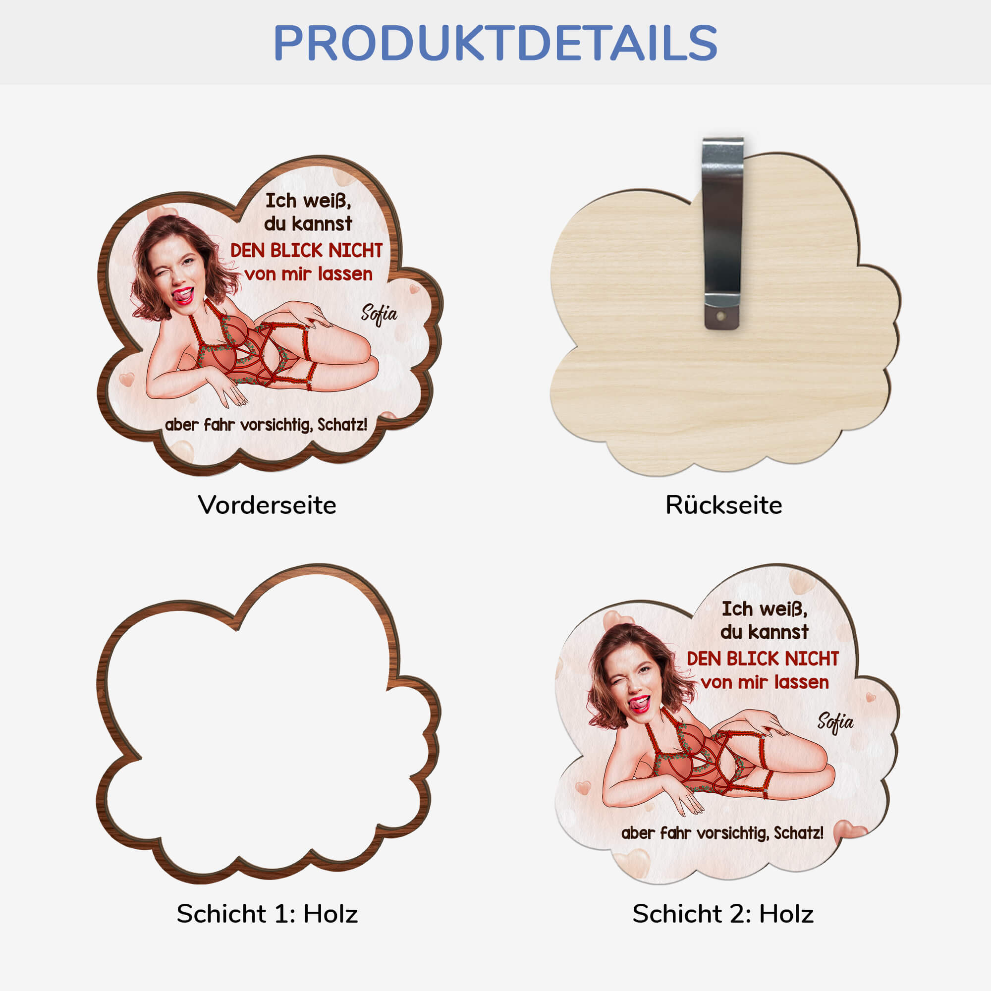 4008GGE3 fahr vorsichtig schatz personalisierter auto sonnenblende clip lustig 4008G5Q8G