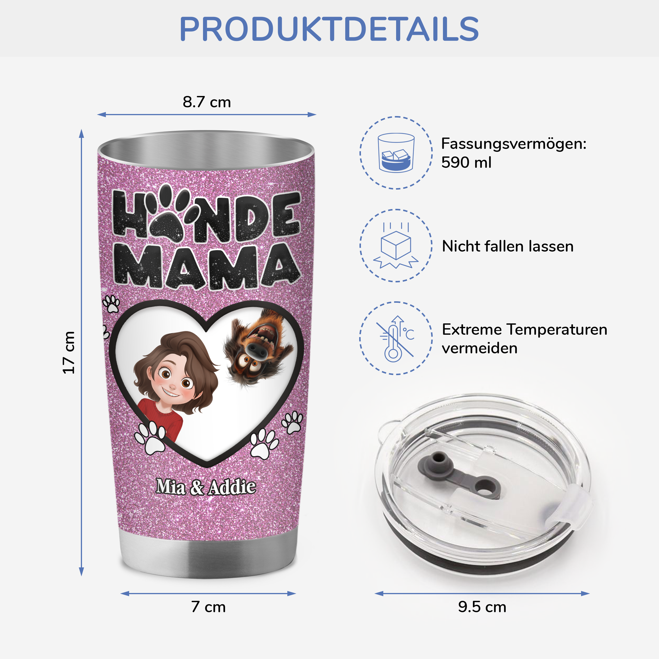 4012TGE3 hundemama personalisierter thermobecher 20oz fur hundemama 4012TKN0C
