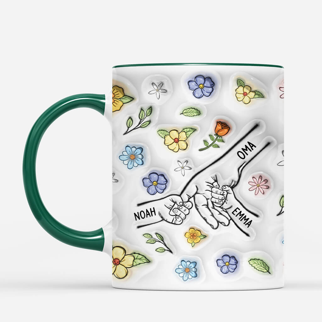 4014MGE2 3d druck effekt oma mama kinder hand in hand blumen oma mama tasse personalisiert_ 4014M5Q5A