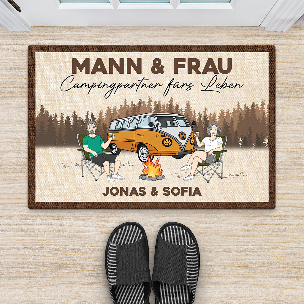 fußmatte camping Mann u0026 Frau Campingpartner Fürs Leben - Personalisiertes Geschenk