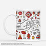 4034MGE1 3d druck effekt papa und kinder feuerwehrmann personalisierte tasse papa_ 4034M
