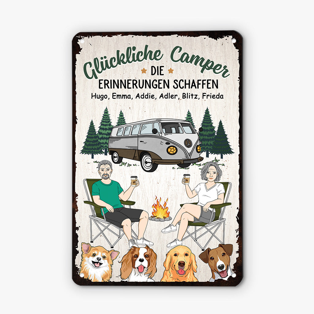 4051EGE2 gluckliche camper die erinnerungen schaffen turschild hund personalisiert_ 4051E840C