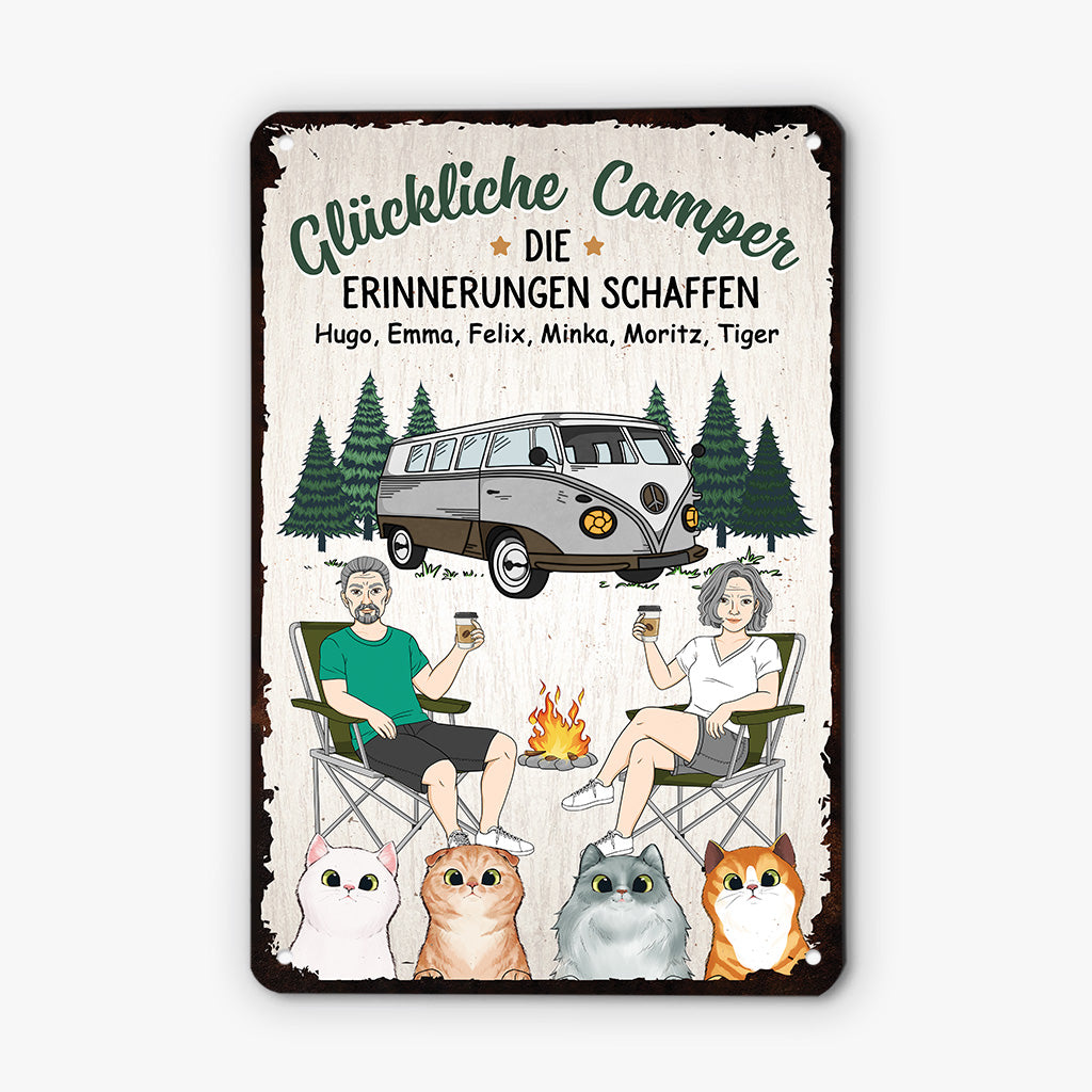 4051EGE2 gluckliche camper die erinnerungen schaffen turschild katze personalisiert_ 4051E840D