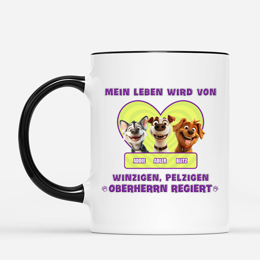 4057MGE2 mein leben wird von winzigen pelzigen oberherren regiert personalisierte tasse hund_ 4057MKK5C